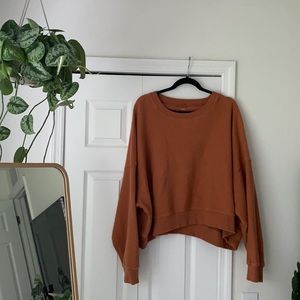 Aerie Cropped Ribbed Sweatshirt